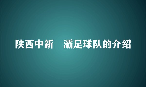 陕西中新浐灞足球队的介绍