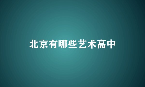 北京有哪些艺术高中