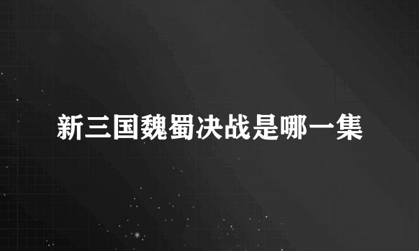 新三国魏蜀决战是哪一集