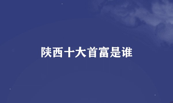 陕西十大首富是谁