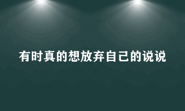有时真的想放弃自己的说说