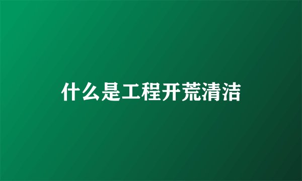 什么是工程开荒清洁