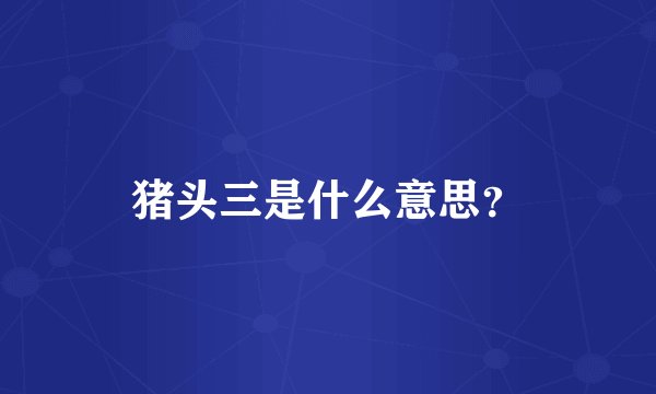 猪头三是什么意思?