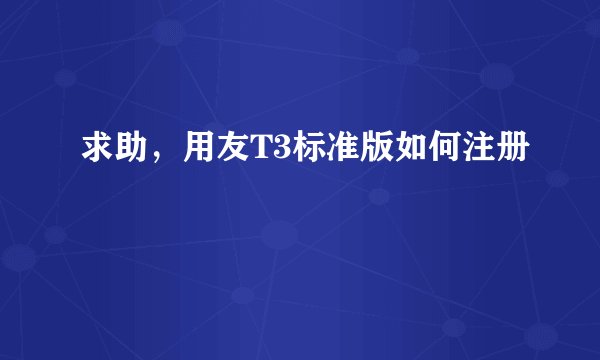求助，用友T3标准版如何注册