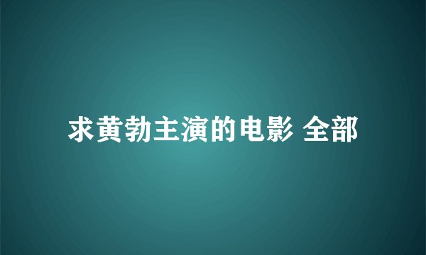 求黄勃主演的电影 全部