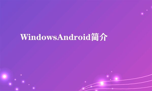 WindowsAndroid简介