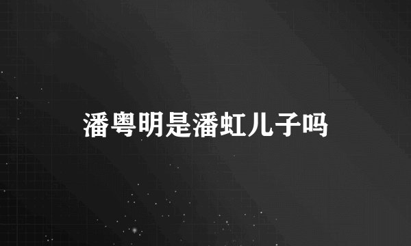 潘粤明是潘虹儿子吗