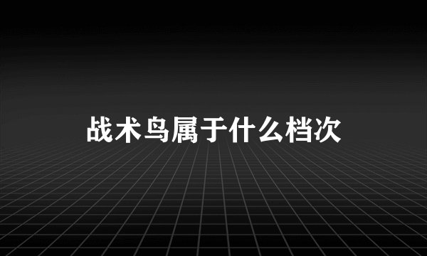 战术鸟属于什么档次