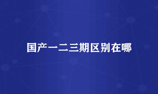 国产一二三期区别在哪