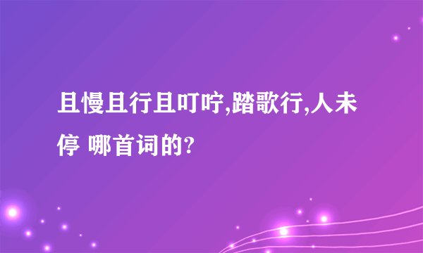 且慢且行且叮咛,踏歌行,人未停 哪首词的?