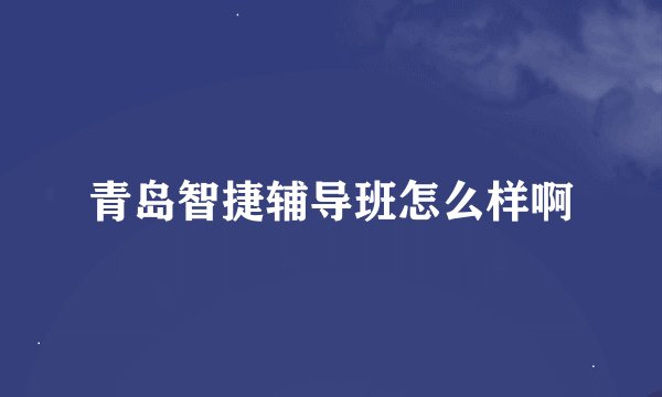 青岛智捷辅导班怎么样啊