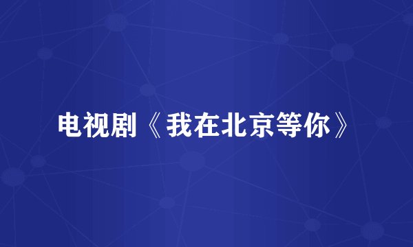 电视剧《我在北京等你》