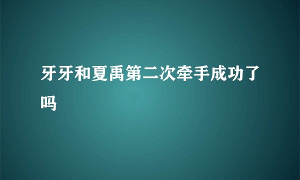 牙牙和夏禹第二次牵手成功了吗