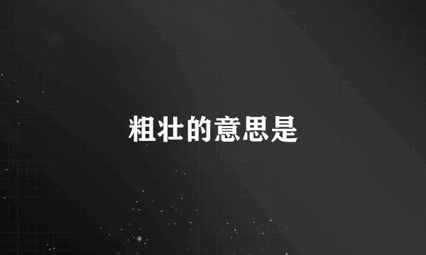 粗壮的意思是