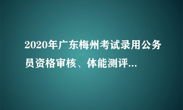2020年广东梅州考试录用公务员资格审核、体能测评及面试公告