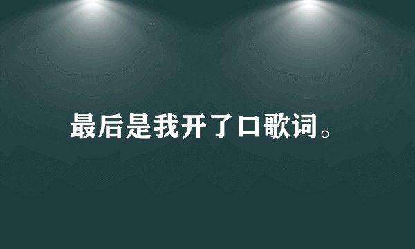 最后是我开了口歌词。