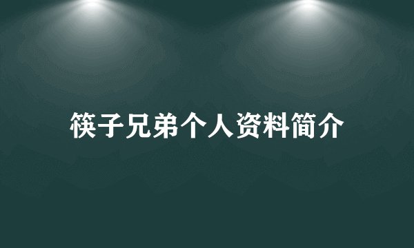 筷子兄弟个人资料简介