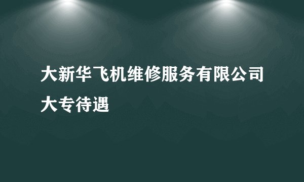 大新华飞机维修服务有限公司大专待遇