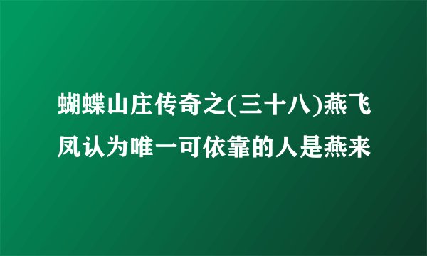 蝴蝶山庄传奇之(三十八)燕飞凤认为唯一可依靠的人是燕来