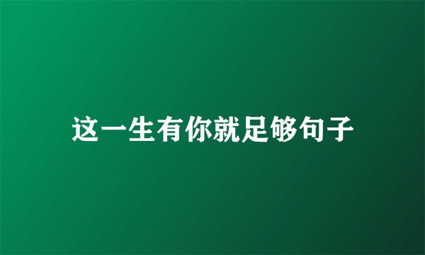 这一生有你就足够句子