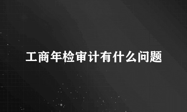 工商年检审计有什么问题