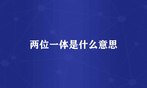 两位一体是什么意思