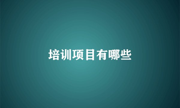 培训项目有哪些
