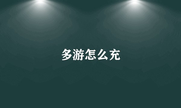 多游怎么充