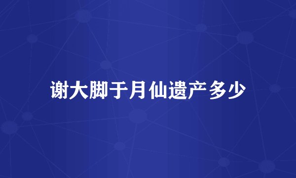 谢大脚于月仙遗产多少
