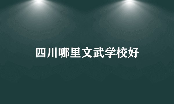 四川哪里文武学校好