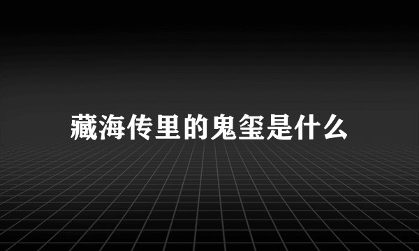 藏海传里的鬼玺是什么