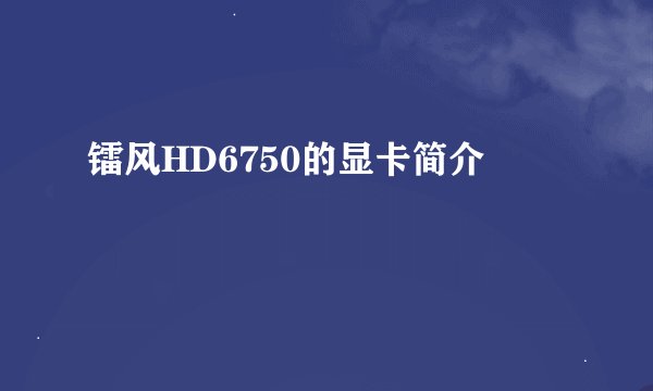 镭风HD6750的显卡简介
