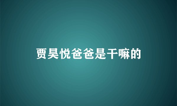 贾昊悦爸爸是干嘛的