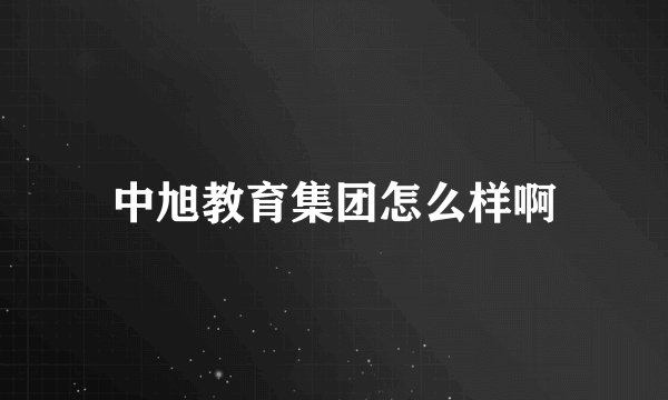 中旭教育集团怎么样啊