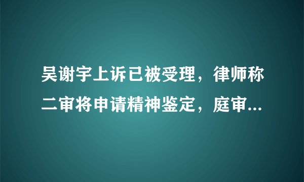吴谢宇上诉已被受理，律师称二审将申请精神鉴定，庭审结果改变的可能性大吗？