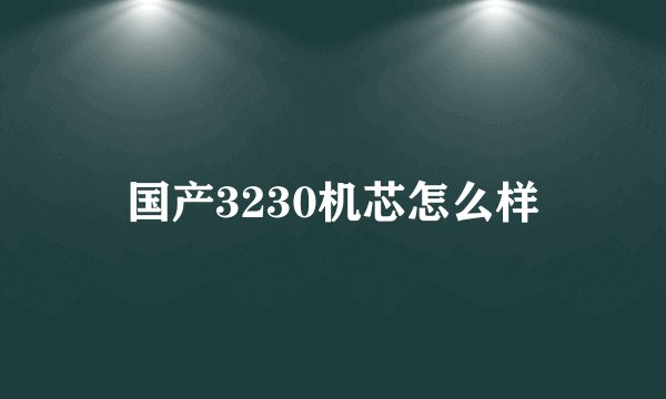 国产3230机芯怎么样