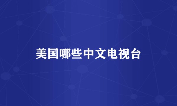 美国哪些中文电视台