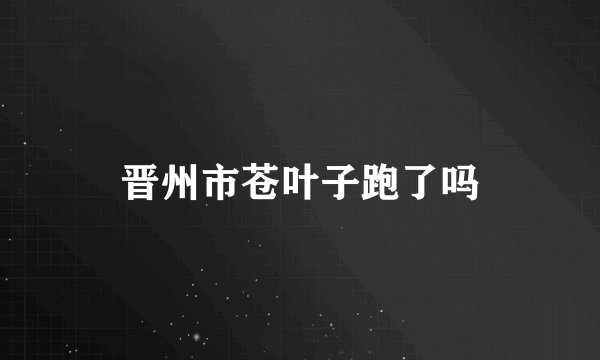 晋州市苍叶子跑了吗