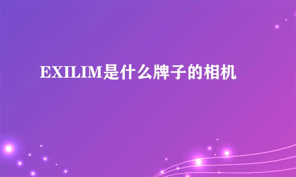 EXILIM是什么牌子的相机