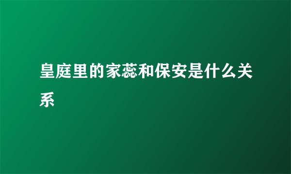 皇庭里的家蕊和保安是什么关系