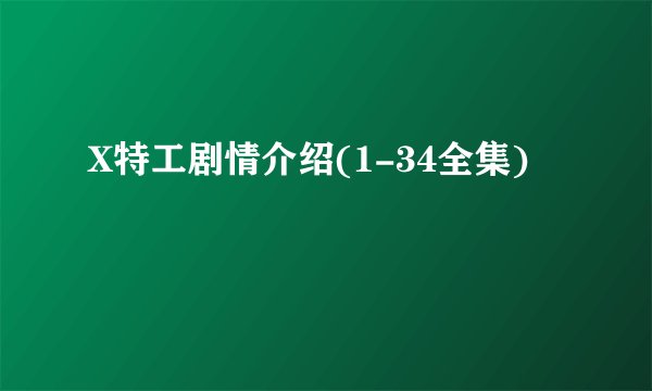 X特工剧情介绍(1-34全集)