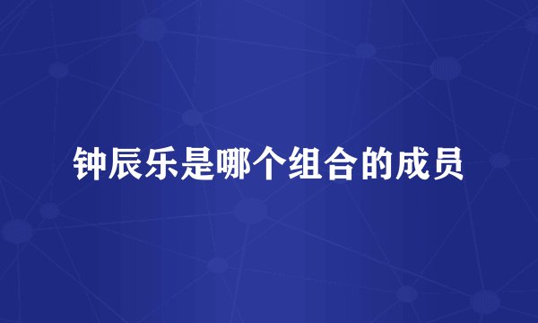 钟辰乐是哪个组合的成员
