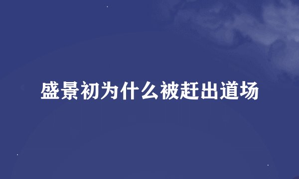 盛景初为什么被赶出道场