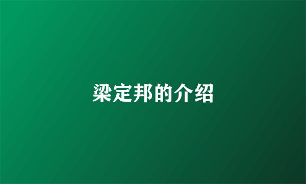 梁定邦的介绍