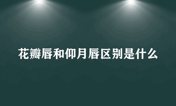 花瓣唇和仰月唇区别是什么