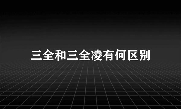 三全和三全凌有何区别