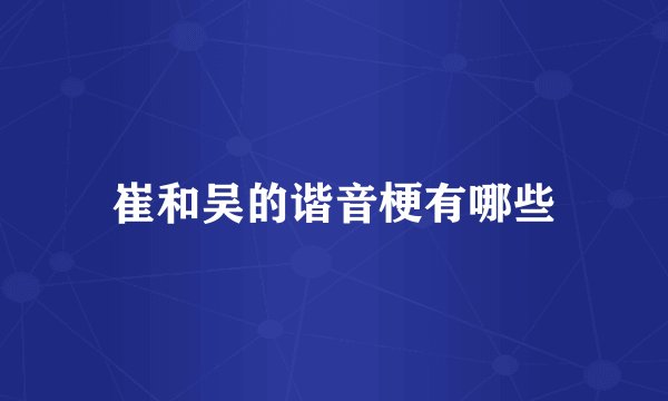崔和吴的谐音梗有哪些
