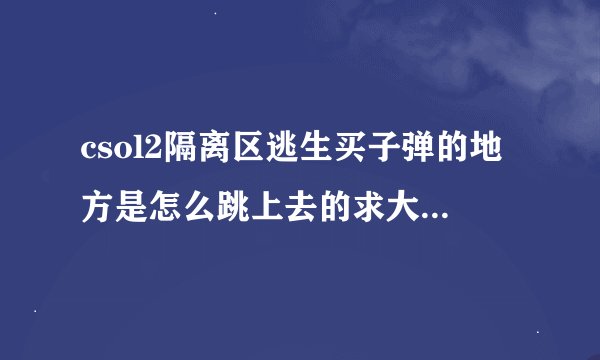 csol2隔离区逃生买子弹的地方是怎么跳上去的求大神教一下!