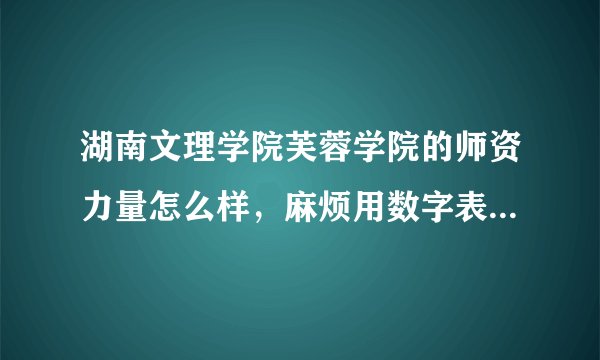 湖南文理学院芙蓉学院的师资力量怎么样，麻烦用数字表示一下。