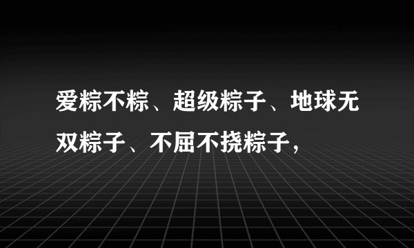 爱粽不粽、超级粽子、地球无双粽子、不屈不挠粽子，